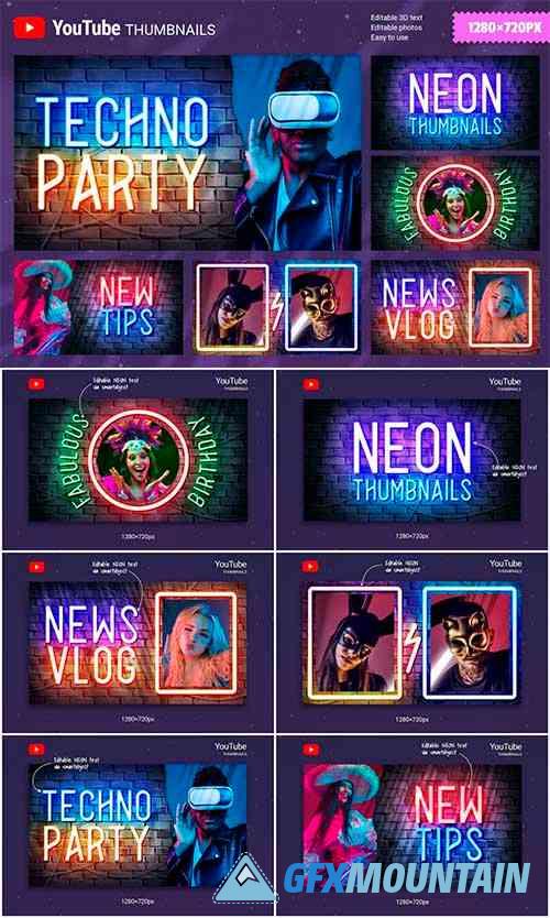Neon Youtube Thumbnails