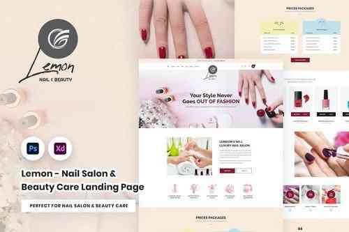 Lemon - Nail Salon & Beauty PSD & XD Landing Page