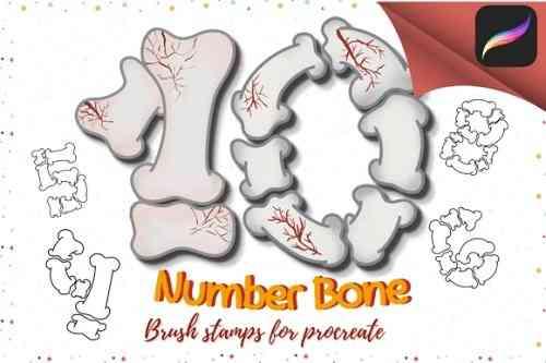 Brush Stamps Bone Number
