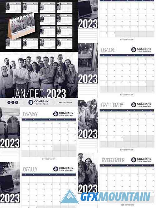 2023 Desk Calendar Layout