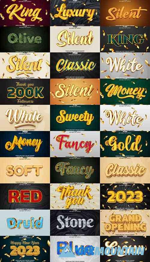 Luxury Photoshop Editable 3d Text Effect Style Pack