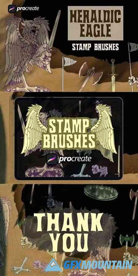 Heraldic Eagle Element Brush Stamp