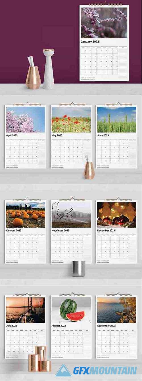 Colorful Seasons Wall Calendar 2023 Template