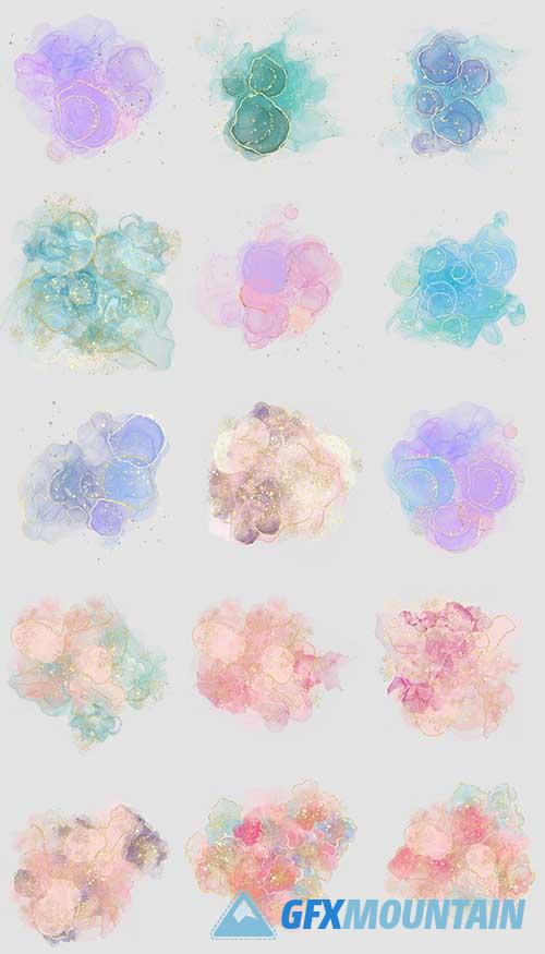 Dreamy Alcohol Ink Clipart