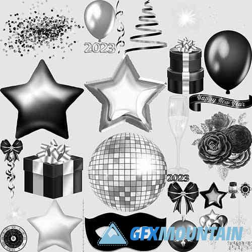 Silver New Years Clipart