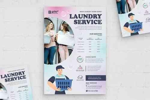 Laundry Service Flyer Template