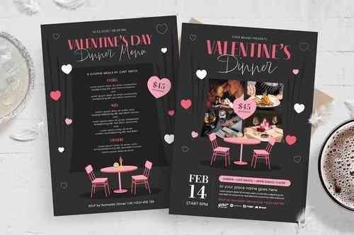 Valentine's Day Flyer & Menu Template