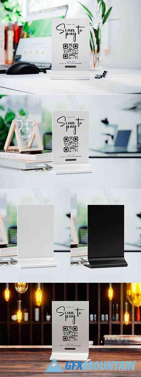 Scan To Pay Plastic Sign Mockup