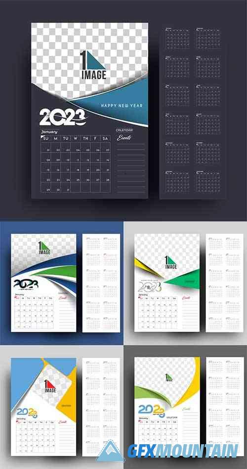 Vector 2023 calendar happy new year design with sapce of your image