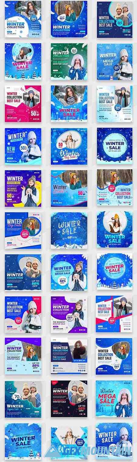 Winter Sales Banners PSD Templates