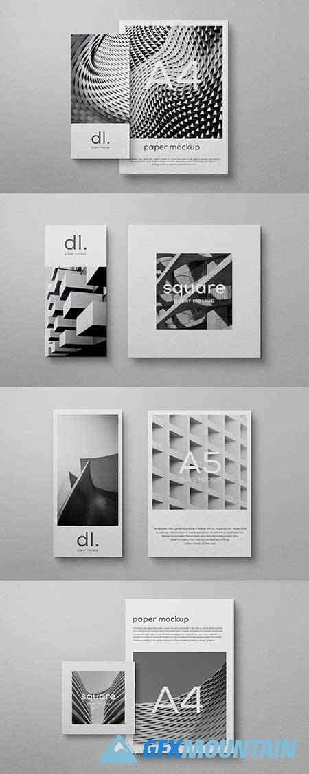 Paper Size Collection Mockup