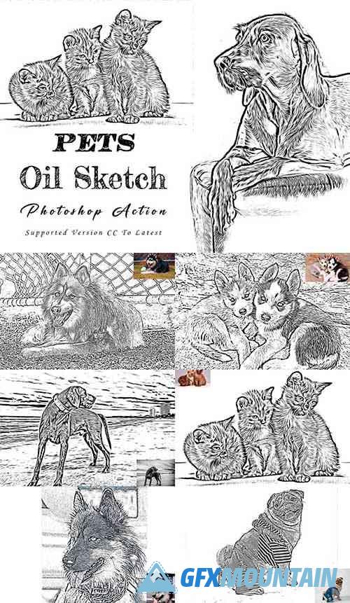 Pets Oil Sketch Photoshop Action