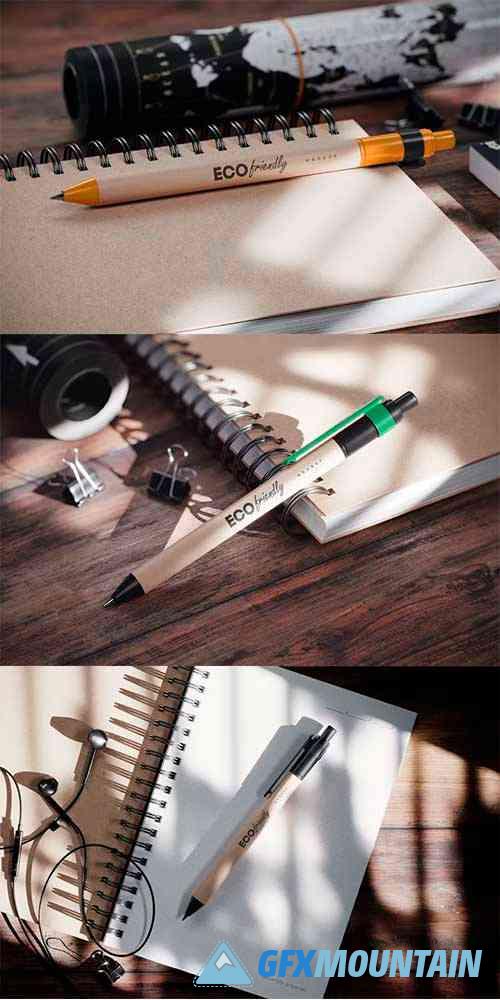 Eco Kraft Pen Branding Mockup