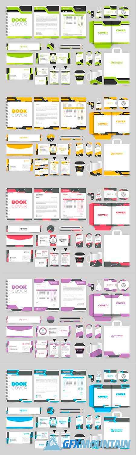 Business brand identity vector template collection