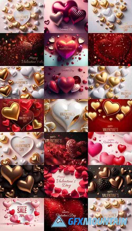 Beautiful set of psd backgrounds for Valentine's Day