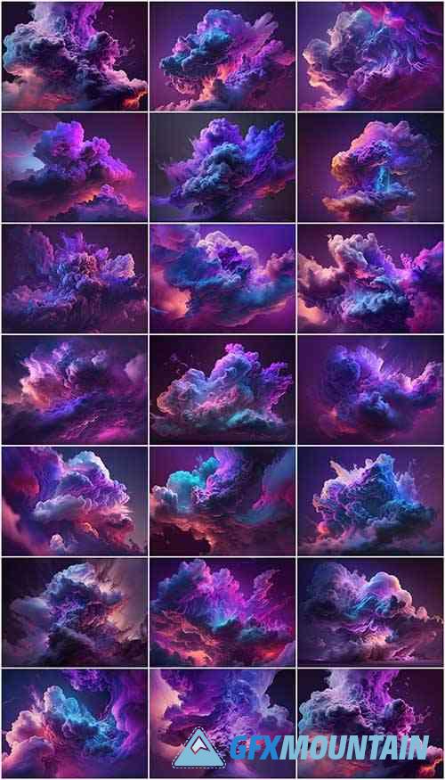 Purple Clouds Backgrounds 6K