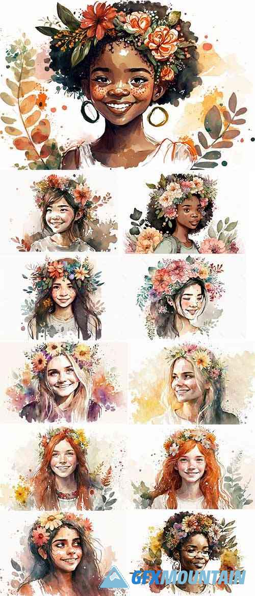 Watercolor International Women's Day Illustrations