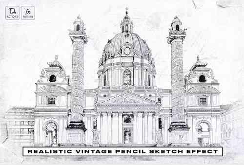 Realistic Vintage Pencil Sketch Effect