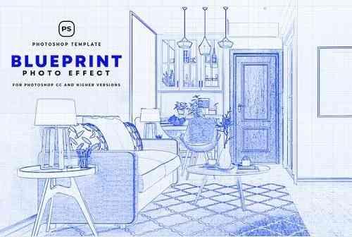 Blueprint Photo Effect