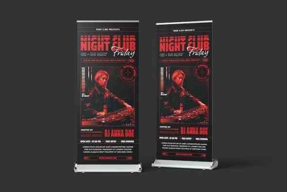 Night Club Roll Up Banner Template