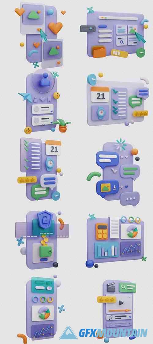 Destly - 3D Interface Icons