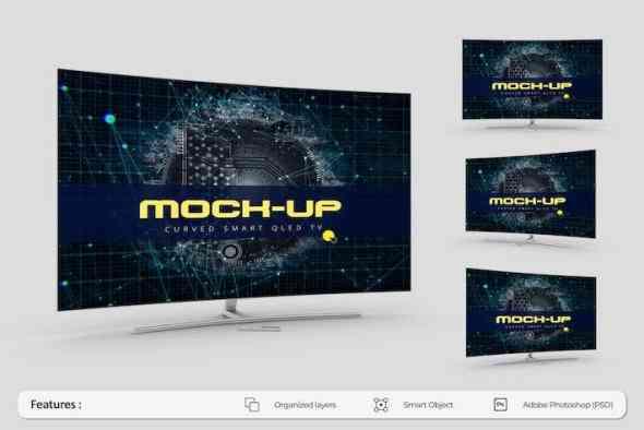 Curved Smart TV Mockup
