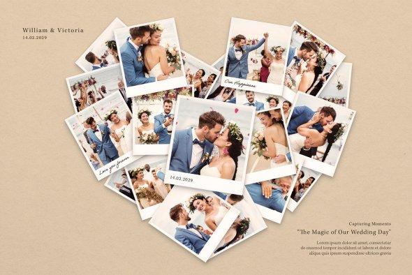 Love Heart Photo Collage Template