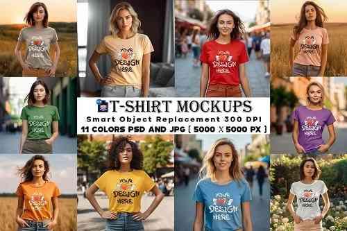 Bundle T-shirts Model Mockups