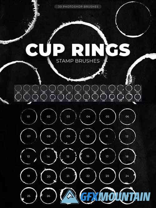 Coffee Cup Rings Photoshop Brushes