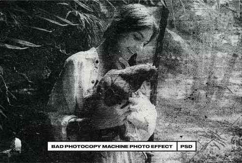 Bad Photocopy Machine Photo Effect
