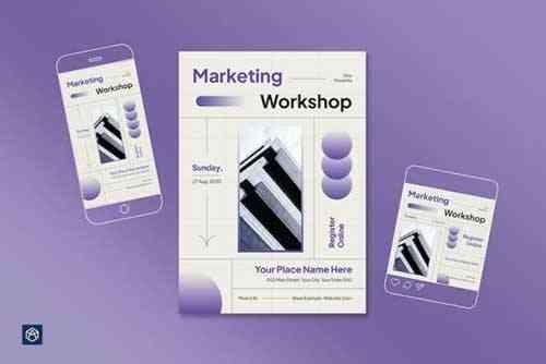 Gradient Marketing Workshop Flyer Set