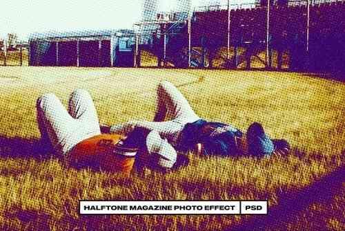 Halftone Magazine Photo Effect