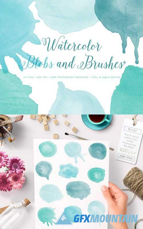Watercolor Photoshop Brushes Blobs