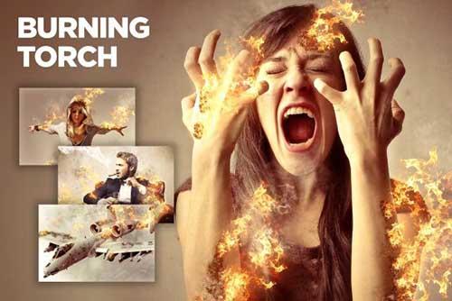 Burning Torch CS4+ Photoshop Action