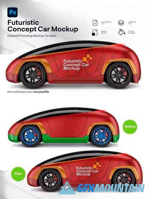 Futuristic car mockup