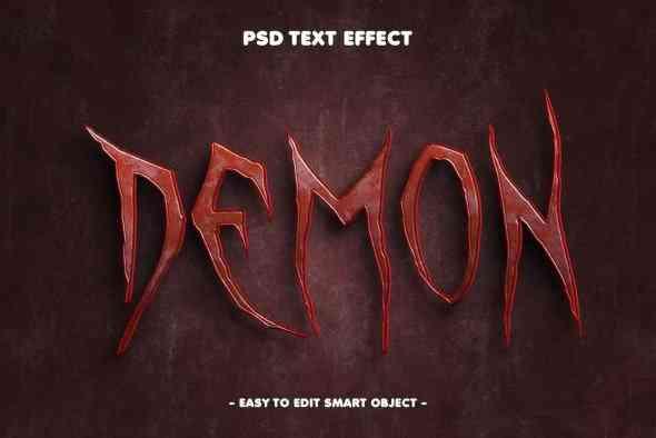 Horror Demon Grunge Textured Text Effect