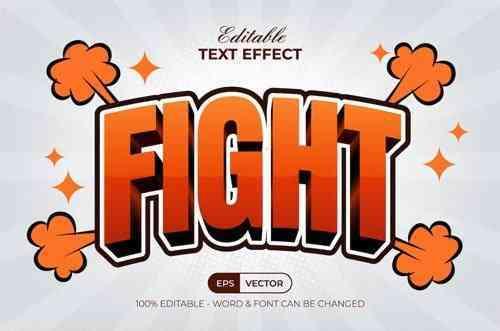 Fight 3D Text Effect Comic Style
