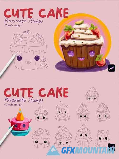 Cute Cake Stamps for Procreate