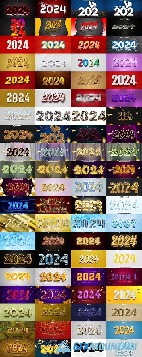 New year 2024 3d editable text effect