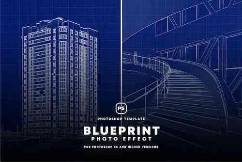 Blueprint photo effect