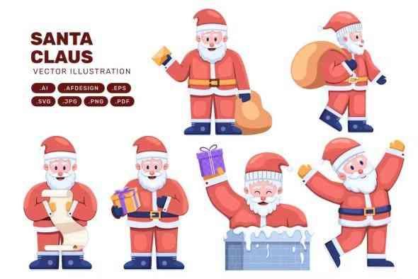 Santa Clause Cartoon Character Collection