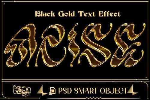 Golden Black Text Effect Photoshop