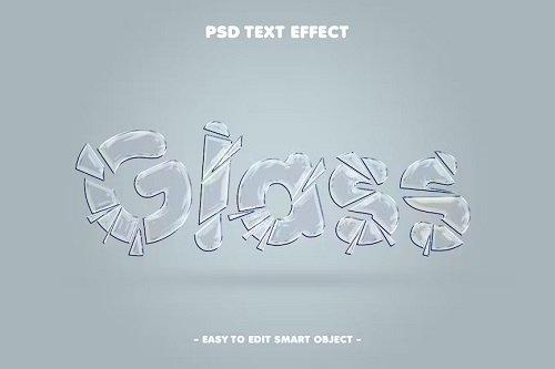 Transparent Shattered Glass Psd Text Effect