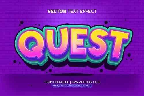 Quest Game Editable Text Effect