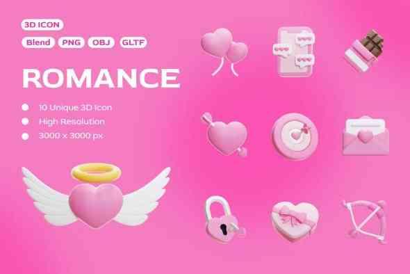 Romance 3D Icons