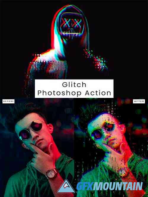 3 Glitch Photoshop Action