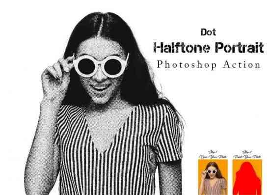 Dot Halftone Portrait Ps Action