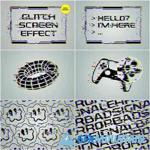 Glitch Screen Text & Logo Effect
