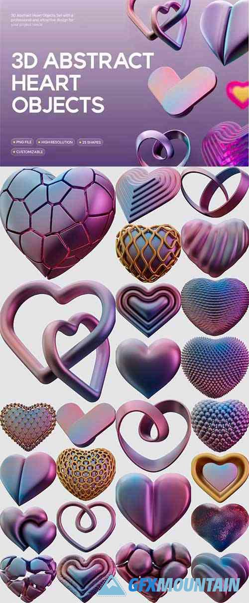 3D Abstract Heart Objects
