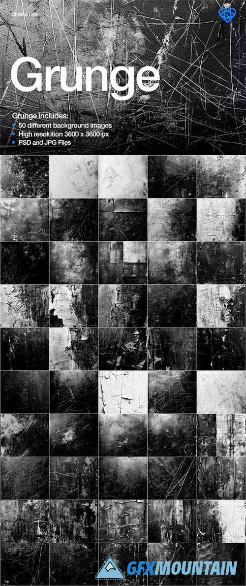 50 Black & White Grunge Textures